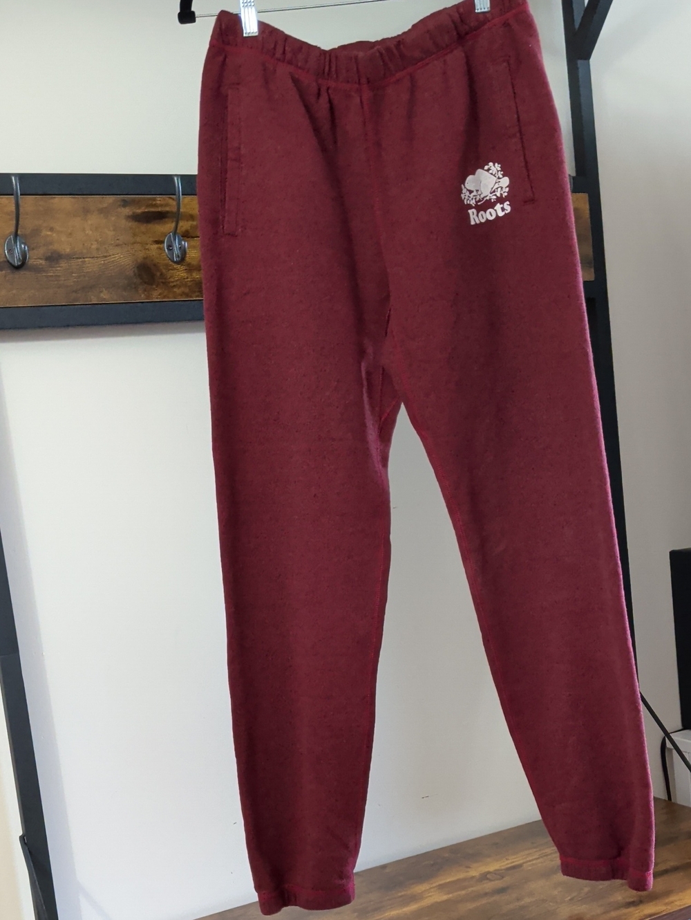 Roots Maroon Sweatpants with White Logo